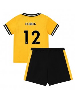 Otroški Nogometna dresi replika Wolves Matheus Cunha #12 Domači 2023-24 Kratek rokav (+ hlače)
